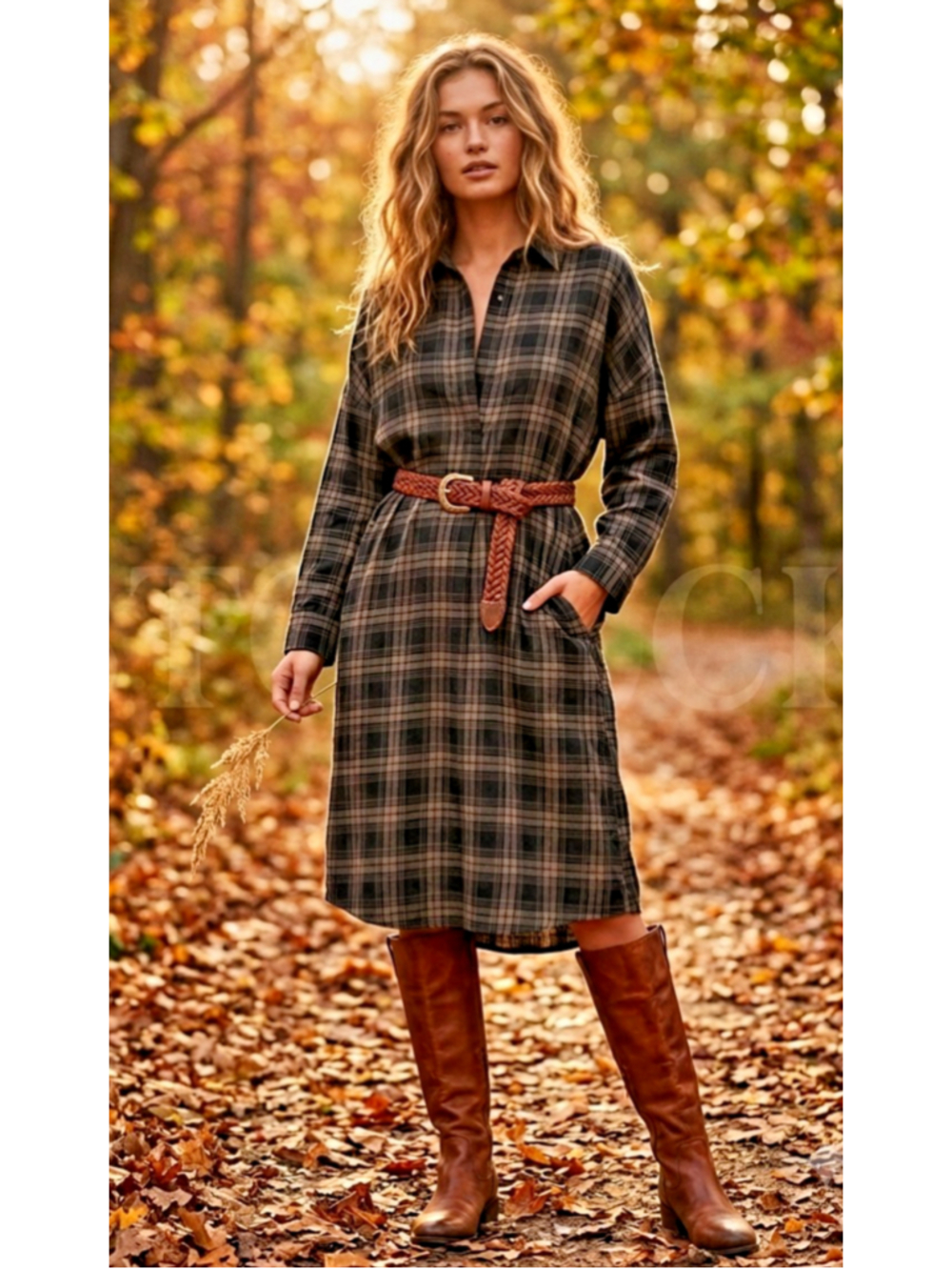 Vince 100% Cotton Plaid Shirt Dress L Midi Dark Academia 90s Grunge Quiet Luxury
